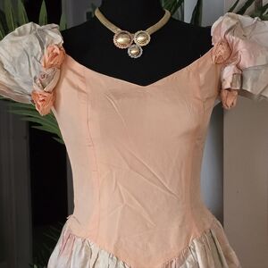 Vintage Peach and Cream Dress